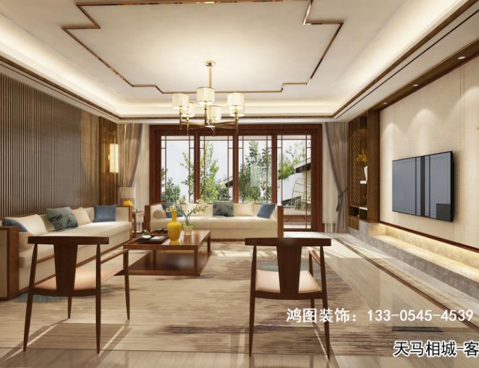 天馬相城250平米中式風格效果圖鑒賞